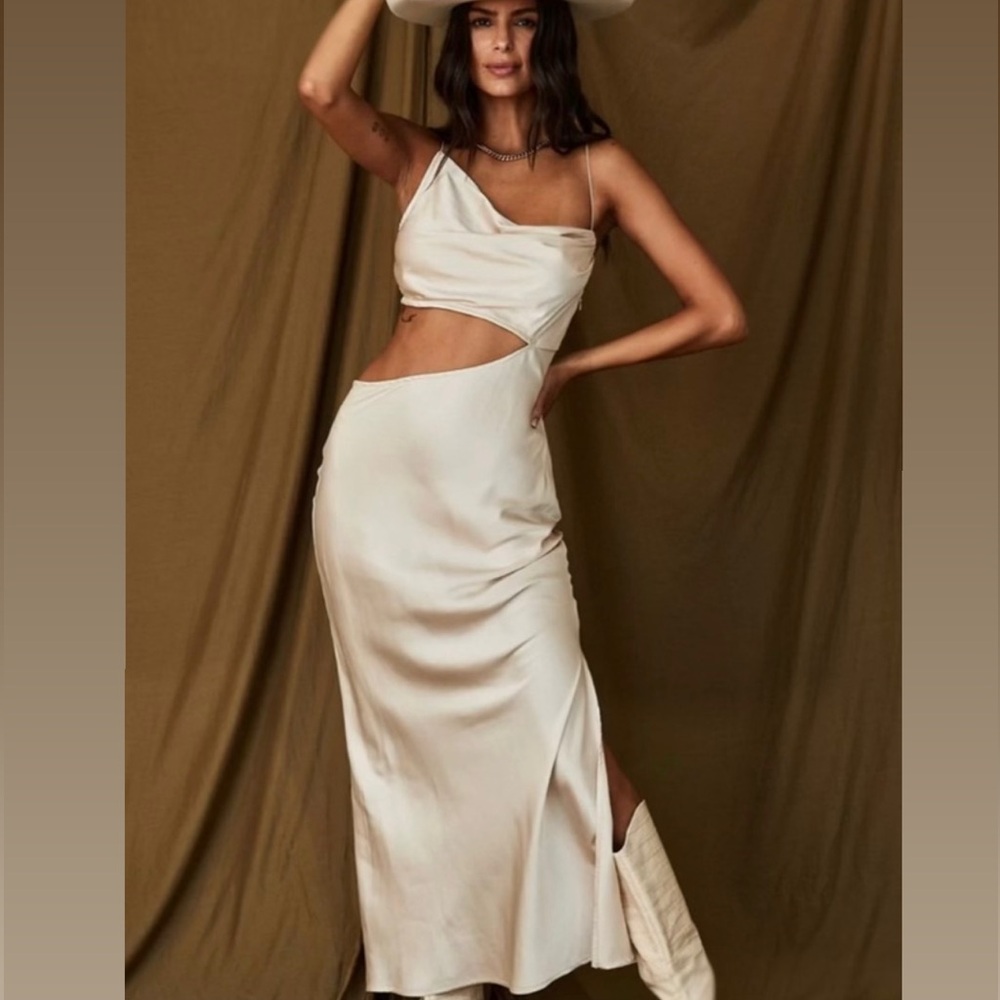 12th Tribe Cream Midi Dress